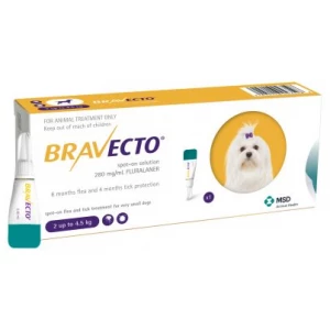 Bravecto Spot-On Extra Small Dogs 2.2-9.8lbs Exp Aug 2026