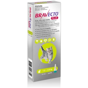 Bravecto Plus for Small Cats 2.6-6.2 lbs - 1 Dose Exp Jun 2026