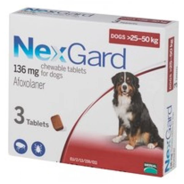 NexGard Dogs 60.1-121lbs Red 6 Chews Exp May 2026