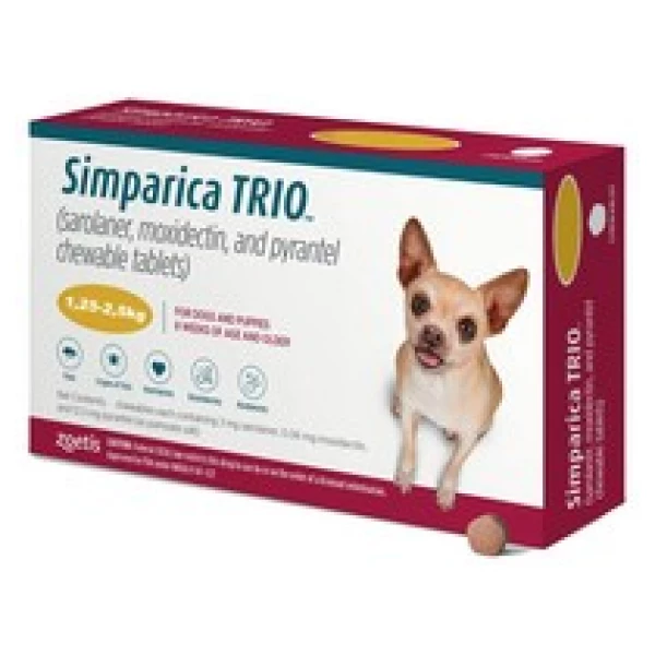 Simparica Trio Puppies 2.8 -5.5 lbs 6 pack Exp Feb 2027